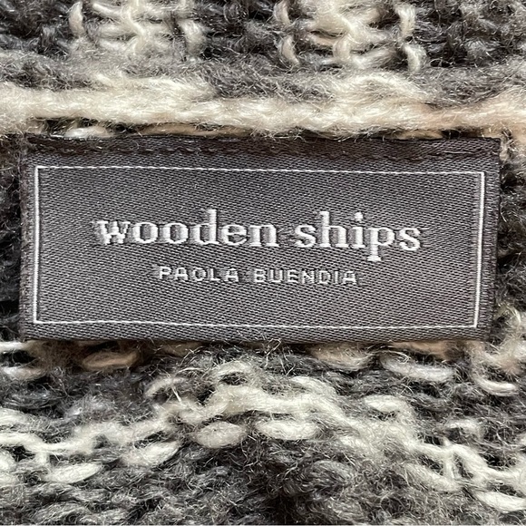 Wooden Ships | Gray White Stripe Light Cardigan Sweater - Picture 6 of 7